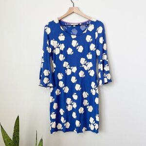 Boden Miriam Blue & White Floral Bell Sleeve Tunic Mini Dress